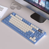 LANGTU LT84 Mechanical Luminous Keyboard, Wired Single-mode Green Shaft (White)