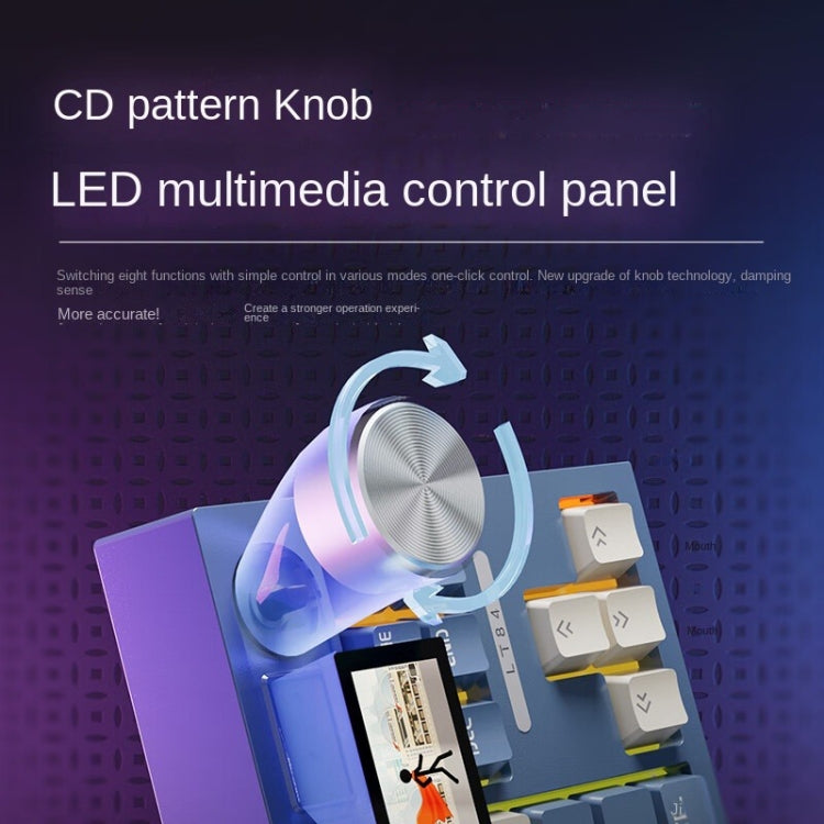 Teclado mecánico luminoso LANGTU LT84, con cable, monomodo, eje verde (blanco)