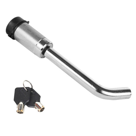 Car Latch Lock Trailer Tow Hook Anti-theft Padlock, Bending Silver - LYDARZ