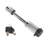 Car Latch Lock Trailer Tow Hook Anti-theft Padlock, Bending Silver