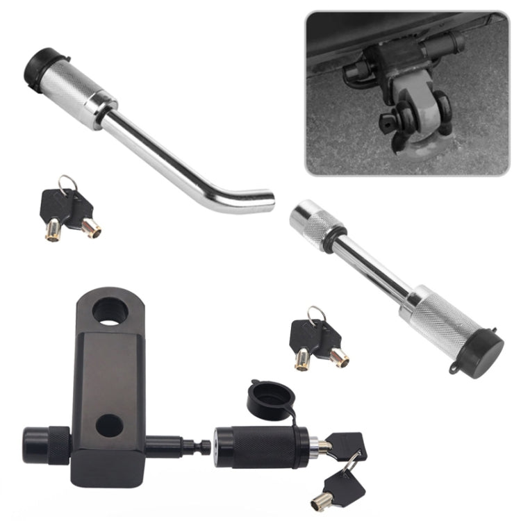 Car Latch Lock Trailer Tow Hook Anti-theft Padlock, Bending Silver