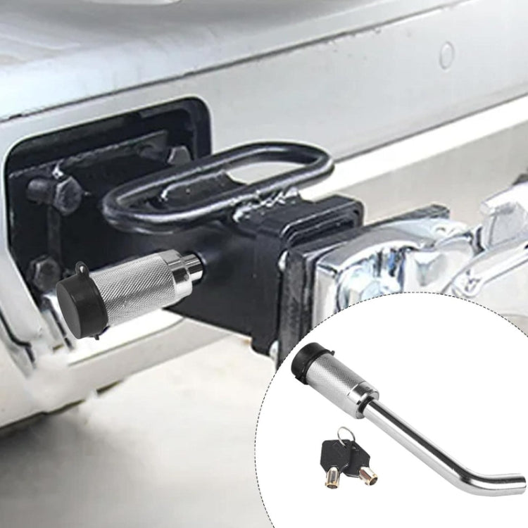 Car Latch Lock Trailer Tow Hook Anti-theft Padlock, Bending Silver