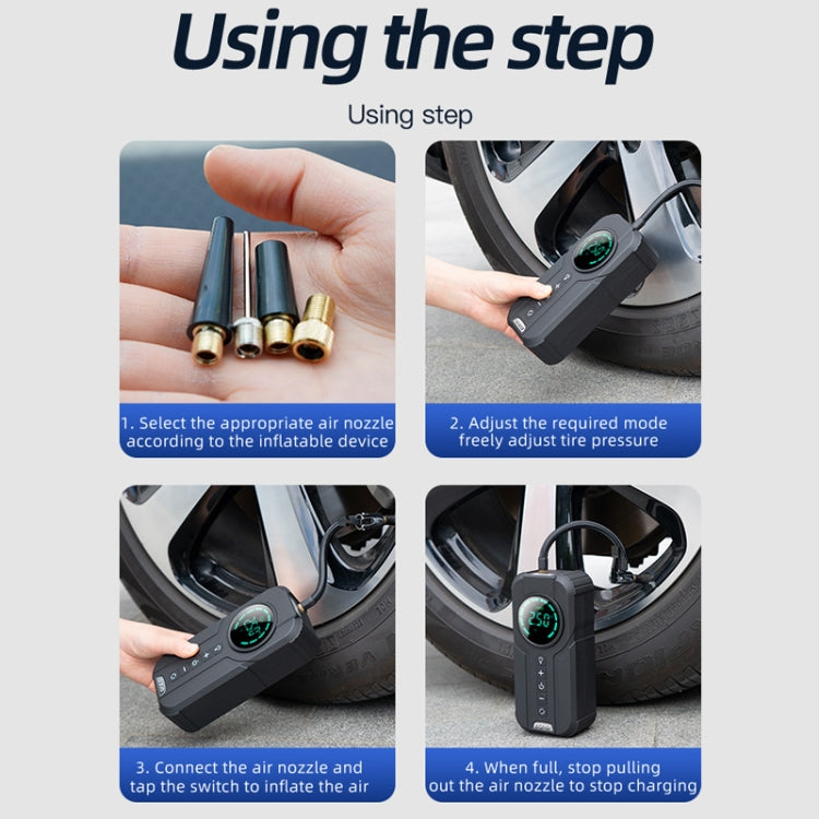 Bomba inflable inalámbrica para coche - Inflador de neumáticos eléctrico de alta potencia de 12 V