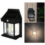 Solar Outdoor Wall Light - Tungsten Body Sensing Waterproof Garden Villa Night Light with 3 Modes