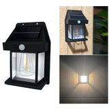 Solar Outdoor Wall Light - Tungsten Body Sensing Waterproof Garden Villa Night Light with 3 Modes