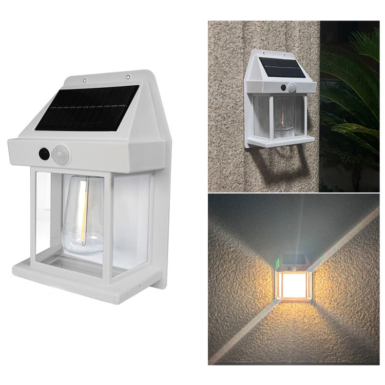 Solar Outdoor Tungsten Wall Light 3 Modes Body Sensing Waterproof Garden Villa Night Light, Regular Black, Regular White, Large Black, Large white