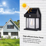 Solar Outdoor Tungsten Wall Light 3 Modes Body Sensing Waterproof Garden Villa Night Light, Regular Black, Regular White, Large Black, Large white