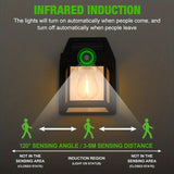 Solar Outdoor Wall Light - Tungsten Body Sensing Waterproof Garden Villa Night Light with 3 Modes