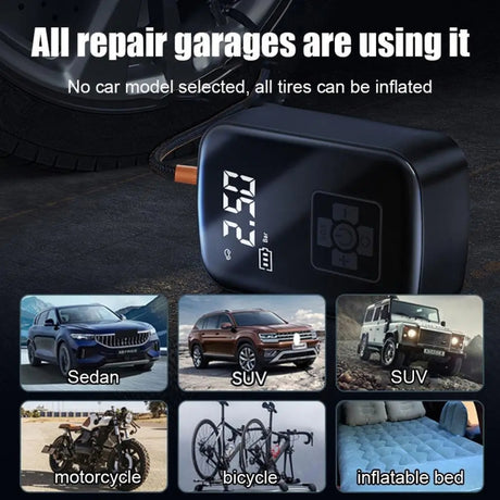 Car Portable Electric Tire Inflator Pump, Wired, Wireless Standard - LYDARZ