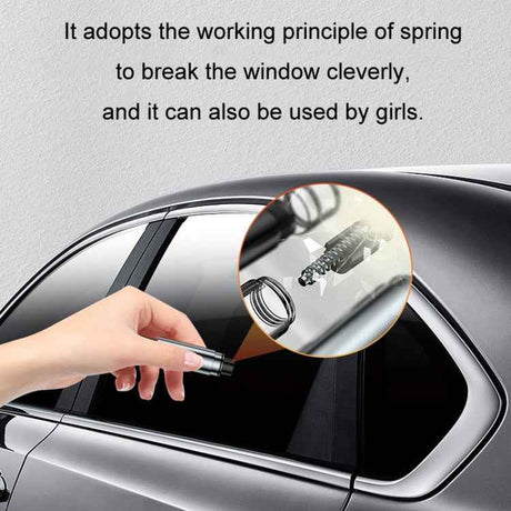 Car Glass Safety Hammer Multifunctional Emergency Escape Tool, Gray, Silver, Red, Black