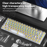T-WOLF T40 68-Tasten RGB Mixed Light Office Gaming Transparente mechanische Tastatur