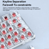 T-WOLF T40 68-Tasten RGB Mixed Light Office Gaming Transparente mechanische Tastatur