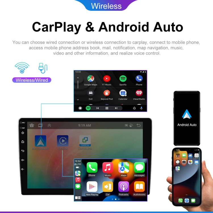 Reproductor Bluetooth para coche con pantalla grande HD universal Android 6+128G, navegación GPS integrada, 7 pulgadas, 9 pulgadas, 10,1 pulgadas