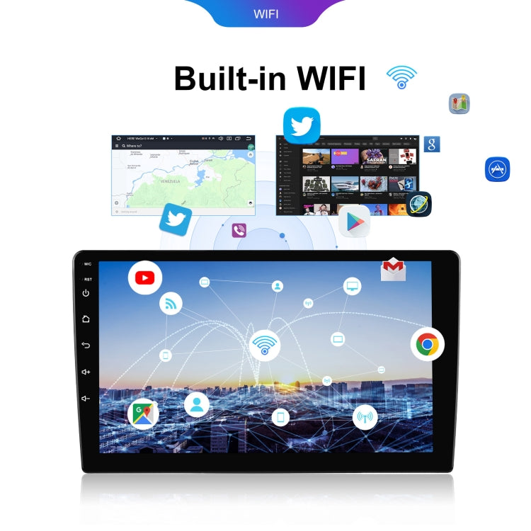 Reproductor Bluetooth para coche con pantalla grande HD universal Android 6+128G, navegación GPS integrada, 7 pulgadas, 9 pulgadas, 10,1 pulgadas