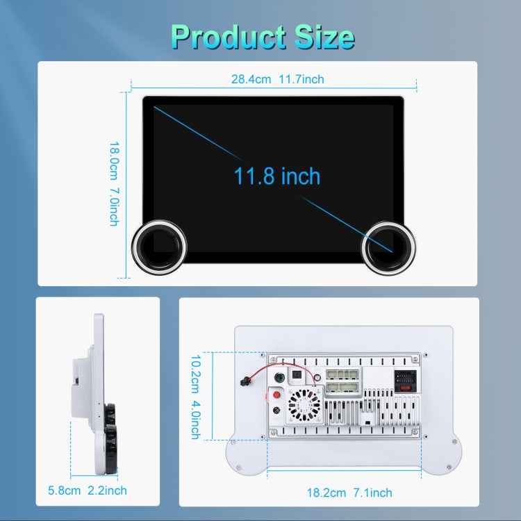11.8 Inch 4+64G Dual Knob Player Android Large Screen Navigation Wireless CarPlay Reversing Image, 11.8 Inch Dual Knob