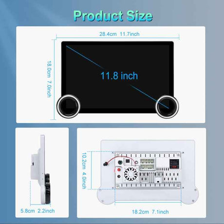 11.8 Inch 4+64G Dual Knob Player Android Large Screen Navigation Wireless CarPlay Reversing Image, 11.8 Inch Dual Knob