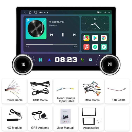 11.8 Inch 4+64G Dual Knob Player Android Large Screen Navigation Wireless CarPlay Reversing Image, 11.8 Inch Dual Knob