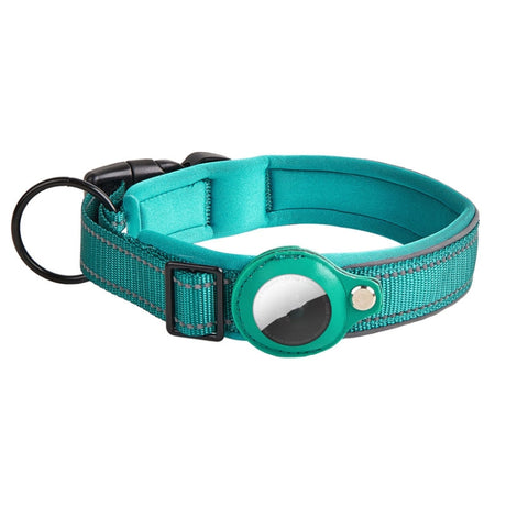 Reflective Dog Collar with Neoprene Lining & AirTag Tracker – Sizes S, M, L, XL - LYDARZ