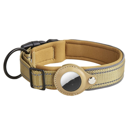 Reflective Dog Collar with Neoprene Lining & AirTag Tracker – Sizes S, M, L, XL - LYDARZ