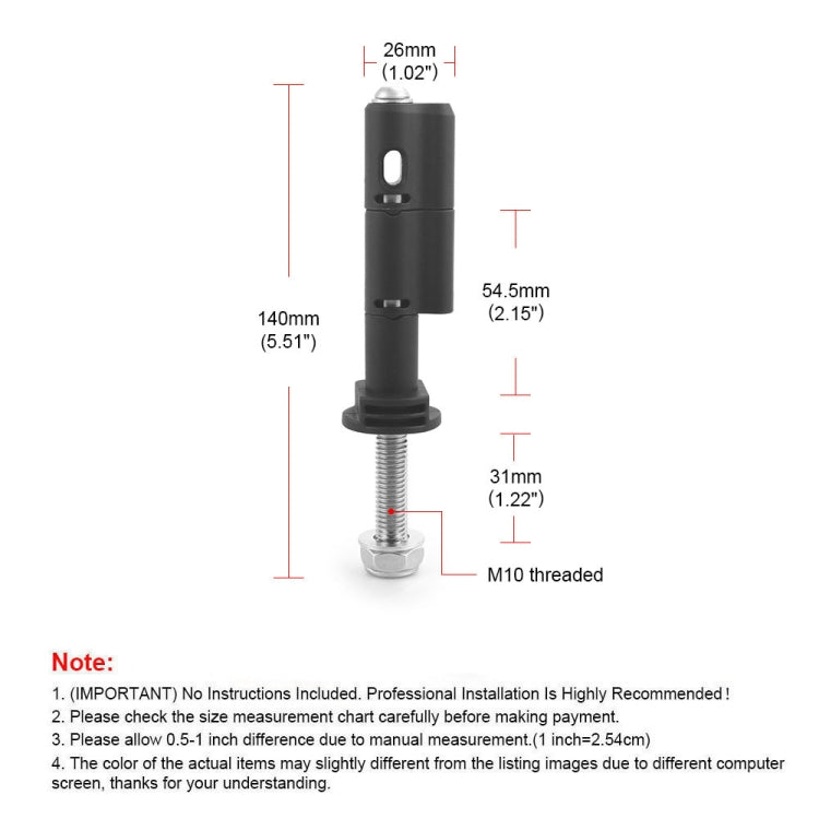 Lockable Anti-Theft Security Mounting Pin Set For MaxTrax MKII