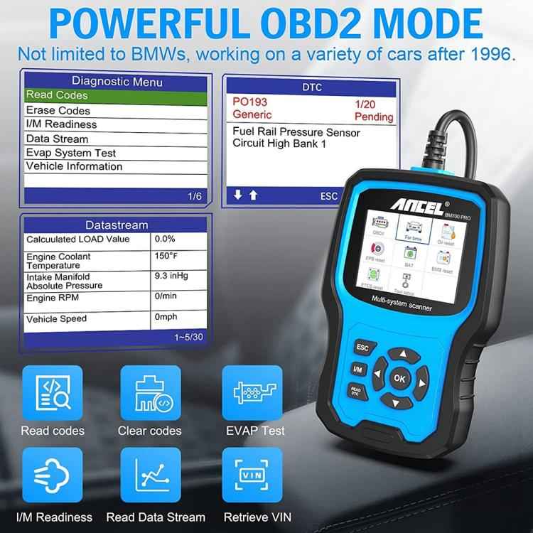 ANCEL BM700 Upgraded Version For BMW Full System Diagnostic OBDII Tester Maintenance And Resetting Repair Tools, BM700 Upgraded Version