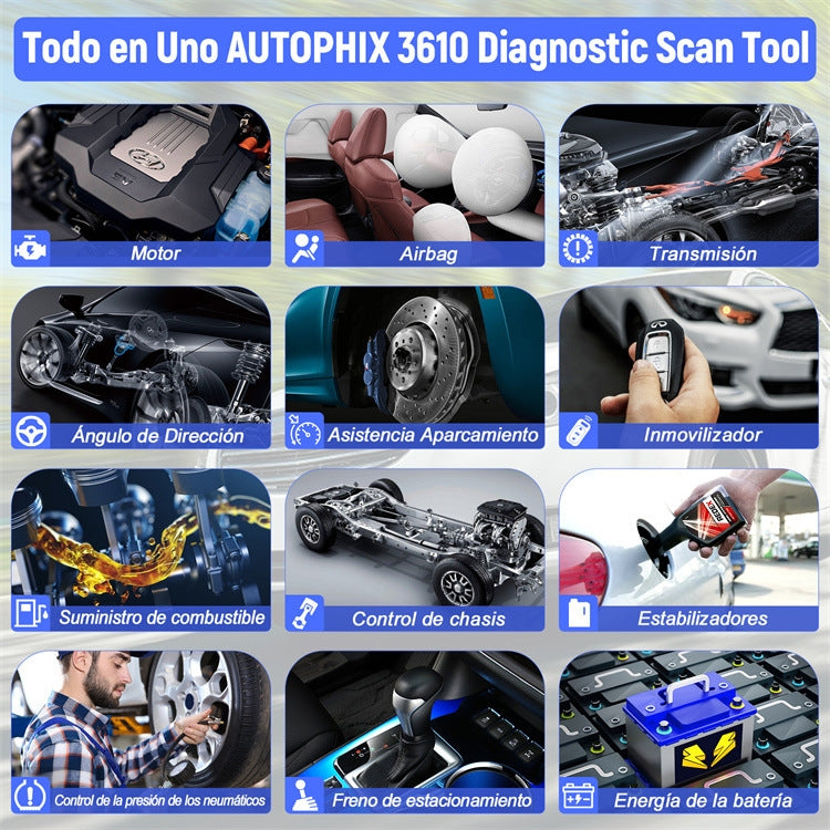 Escáner de diagnóstico completo del sistema de coche AUTOPHIX 3610 con Bluetooth para VW, AUDI, SKODA y SEAT.