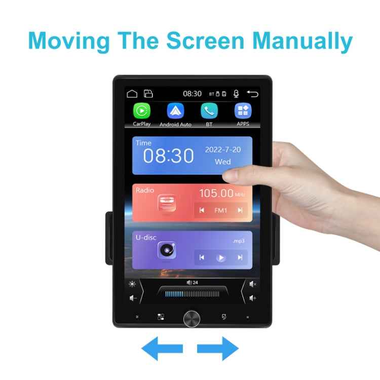 10.4 Inch MP5 Single Butt Vertical Screen Manual Rotation Android Navigation With Wireless Carplay Backup Camera