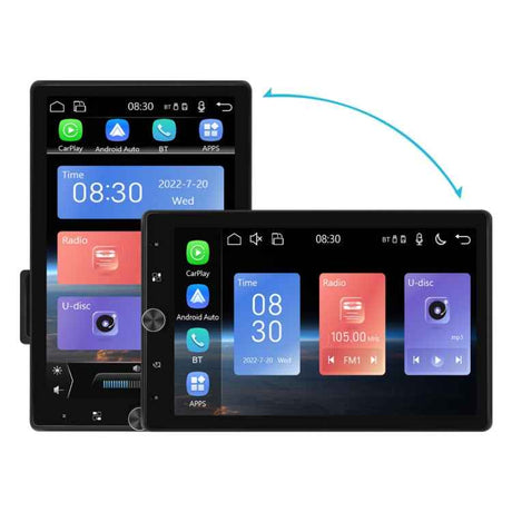 10.4 Inch MP5 Single Butt Vertical Screen Manual Rotation Android Navigation With Wireless Carplay Backup Camera