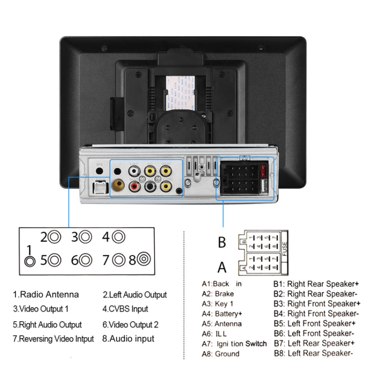 10.4 Inch MP5 Single Butt Vertical Screen Manual Rotation Android Navigation With Wireless Carplay Backup Camera