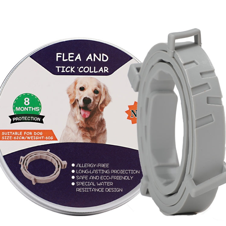 Flea and Tick Collar for Pets - Aluminum Case, 72cm & 38cm (Gray, Orange, Blue, Pink)