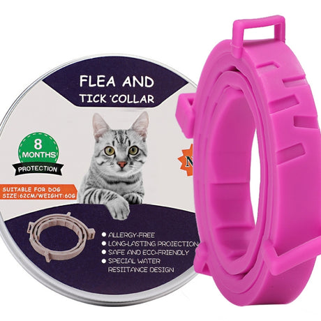 Flea & Tick Collar for Dogs & Cats – Aluminum Case, 72cm & 38cm (Gray, Orange, Blue, Pink) - LYDARZ