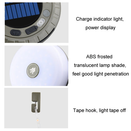 Solar LED Camping Light Type-C Charging Colorful String Lights, 10m Warm Color Light - LYDARZ
