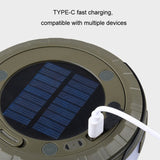 Solar LED Camping Light Type-C Charging Colorful String Lights, 10m Warm Color Light, 10m Single Warm Light