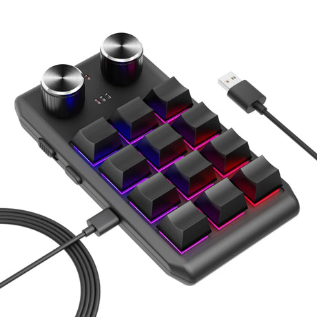 12 Keys Wired With RGB Lights Customized Office Keyboard Shortcut Keys Computer Audio Volume Control - LYDARZ