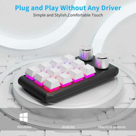 12 Keys Wired With RGB Lights Customized Office Keyboard Shortcut Keys Computer Audio Volume Control - LYDARZ