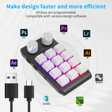 12 Keys Wired With RGB Lights Customized Office Keyboard Shortcut Keys Computer Audio Volume Control