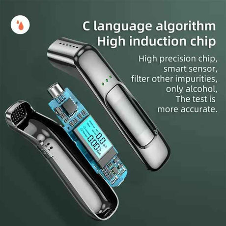 High-Precision Portable Alcohol Tester Rechargeable Breathalyzer With LCD Display, C07