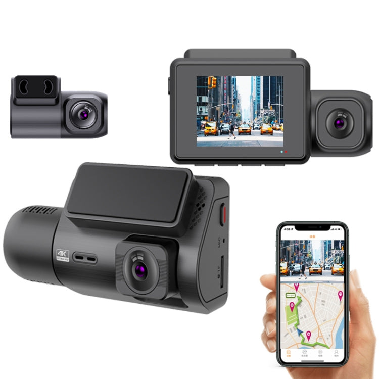Grabadora de coche M700A de 3 canales 4K UHD frontal + 1080P interior + 2K trasera + GPS + WIFI