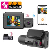M700A 3 Channels Car Recorder 4K UHD Front+1080P Inside+2K Rear+GPS+WIFI Dash Cam, M700A