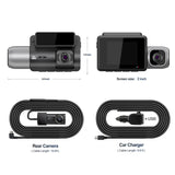 Grabadora de coche M700A de 3 canales 4K UHD frontal + 1080P interior + 2K trasera + GPS + WIFI