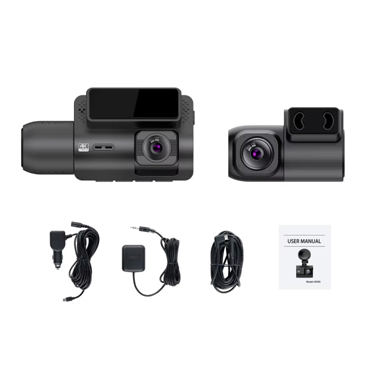Grabadora de coche M700A de 3 canales 4K UHD frontal + 1080P interior + 2K trasera + GPS + WIFI