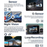 Grabadora de coche M700A de 3 canales 4K UHD frontal + 1080P interior + 2K trasera + GPS + WIFI