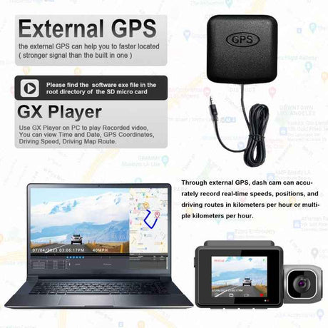 M700A 3 Channels Car Recorder 4K UHD Front+1080P Inside+2K Rear+GPS+WIFI Dash Cam, M700A