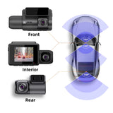 Grabadora de coche M700A de 3 canales 4K UHD frontal + 1080P interior + 2K trasera + GPS + WIFI