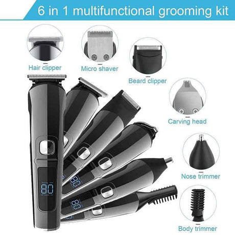 6 in 1 Men Waterproof Electric Hair Trimmer Kit Nose Trimmer, Mustache Trimmer Body Shaver, 8688, 8788, 8988