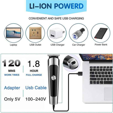 6 in 1 Men Waterproof Electric Hair Trimmer Kit Nose Trimmer, Mustache Trimmer Body Shaver, 8688, 8788, 8988