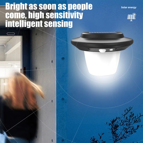 Outdoor Solar Wall Light Patio Sensor Lamp, SMD Wick White Light, Tungsten Wick Warm Light - LYDARZ