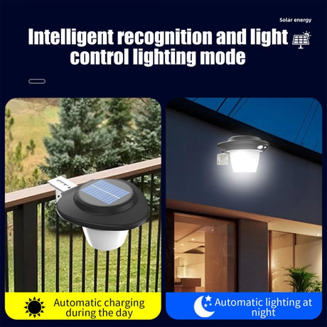 Outdoor Solar Wall Light Patio Sensor Lamp, SMD Wick White Light, Tungsten Wick Warm Light - LYDARZ