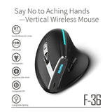 Ratón inalámbrico ZELOTES F36 de 9 teclas con agarre vertical, ergonómico, con Bluetooth dual y programación de 2,4 GHz