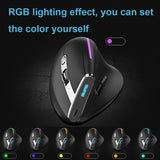 ZELOTES F36 9-Keys Vertical Grip Ergonomic Programming Dual Bluetooth + 2.4G Wireless Mouse